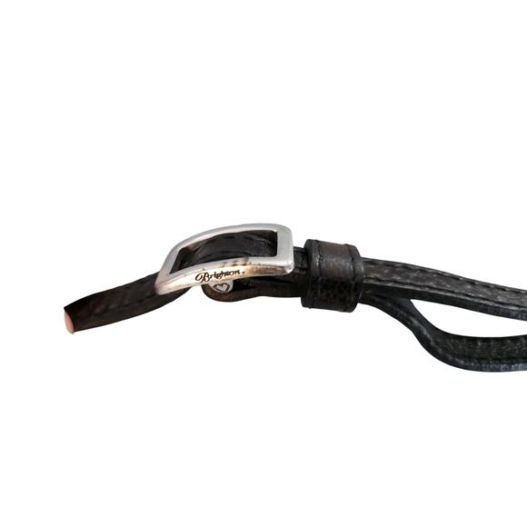 Brighton Black Leather Croc Embossed Small Crossbody Shoulder Bag Purse - Picture 9 of 10